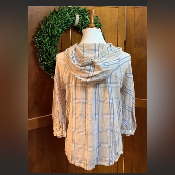 Free People Cotton Hooded Shirt- Women’s Medium - Picture 2 of 7